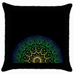 Raising Mandala Throw Pillow Case (black)