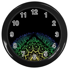 Raising Mandala Wall Clock (Black)