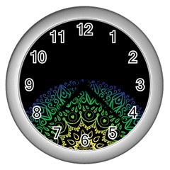 Raising Mandala Wall Clock (Silver)