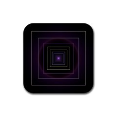 Fractal Square Modern Purple Rubber Square Coaster (4 Pack)  by Pakrebo