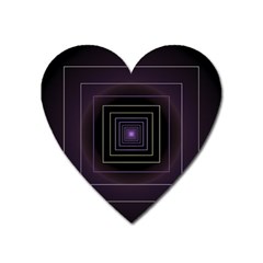 Fractal Square Modern Purple Heart Magnet by Pakrebo