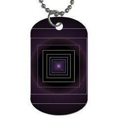 Fractal Square Modern Purple Dog Tag (one Side) by Pakrebo