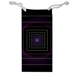 Fractal Square Modern Purple Jewelry Bag by Pakrebo