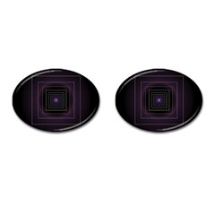 Fractal Square Modern Purple Cufflinks (oval) by Pakrebo