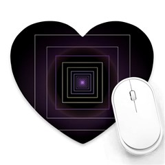 Fractal Square Modern Purple Heart Mousepads by Pakrebo