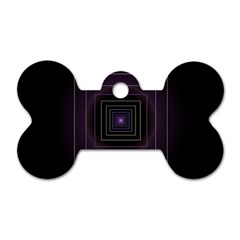 Fractal Square Modern Purple Dog Tag Bone (two Sides) by Pakrebo