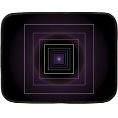 Fractal Square Modern Purple Double Sided Fleece Blanket (mini)  by Pakrebo