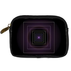 Fractal Square Modern Purple Digital Camera Leather Case by Pakrebo