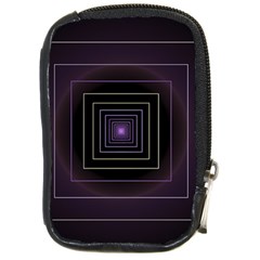 Fractal Square Modern Purple Compact Camera Leather Case by Pakrebo