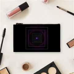 Fractal Square Modern Purple Cosmetic Bag (small) by Pakrebo