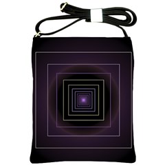 Fractal Square Modern Purple Shoulder Sling Bag by Pakrebo