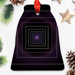 Fractal Square Modern Purple Bell Ornament (two Sides) by Pakrebo