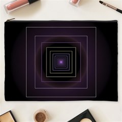 Fractal Square Modern Purple Cosmetic Bag (xxxl) by Pakrebo