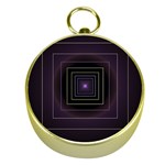 Fractal Square Modern Purple Gold Compasses Front