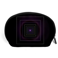 Fractal Square Modern Purple Accessory Pouch (large) by Pakrebo