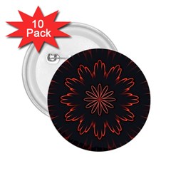 Fractal Glowing Abstract Digital 2 25  Buttons (10 Pack)  by Pakrebo