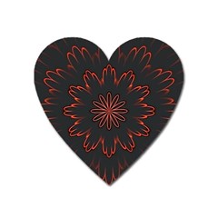 Fractal Glowing Abstract Digital Heart Magnet by Pakrebo