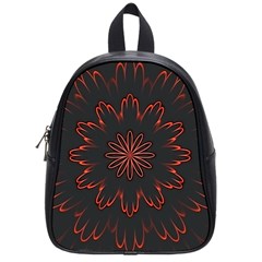 Fractal Glowing Abstract Digital School Bag (small) by Pakrebo