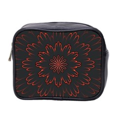 Fractal Glowing Abstract Digital Mini Toiletries Bag (two Sides) by Pakrebo