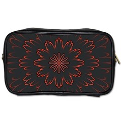 Fractal Glowing Abstract Digital Toiletries Bag (one Side) by Pakrebo