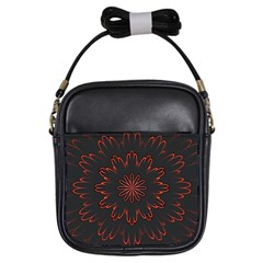 Fractal Glowing Abstract Digital Girls Sling Bag by Pakrebo