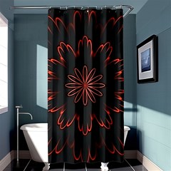 Fractal Glowing Abstract Digital Shower Curtain 36  X 72  (stall)  by Pakrebo