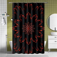 Fractal Glowing Abstract Digital Shower Curtain 48  X 72  (small)  by Pakrebo