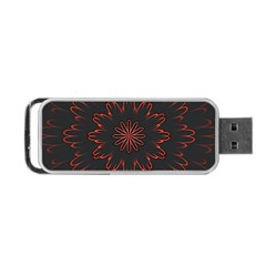 Fractal Glowing Abstract Digital Portable Usb Flash (one Side) by Pakrebo