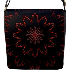 Fractal Glowing Abstract Digital Flap Closure Messenger Bag (s) by Pakrebo