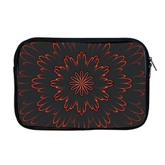 Fractal Glowing Abstract Digital Apple Macbook Pro 17  Zipper Case by Pakrebo