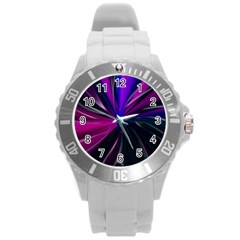 Abstract Background Lightning Round Plastic Sport Watch (l) by Pakrebo