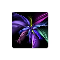 Fractal Floral Pattern Petals Square Magnet by Pakrebo