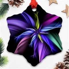 Fractal Floral Pattern Petals Snowflake Ornament (two Sides) by Pakrebo