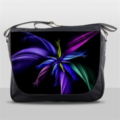 Fractal Floral Pattern Petals Messenger Bag by Pakrebo