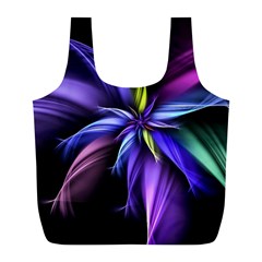 Fractal Floral Pattern Petals Full Print Recycle Bag (l) by Pakrebo