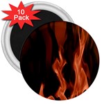 Smoke Flame Abstract Orange Red 3  Magnets (10 pack)  Front