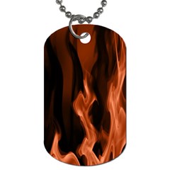 Smoke Flame Abstract Orange Red Dog Tag (one Side) by Pakrebo