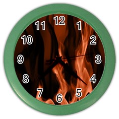 Smoke Flame Abstract Orange Red Color Wall Clock by Pakrebo