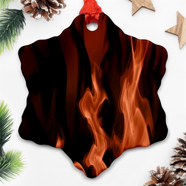 Smoke Flame Abstract Orange Red Ornament (Snowflake)