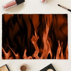 Smoke Flame Abstract Orange Red Cosmetic Bag (xxl) by Pakrebo