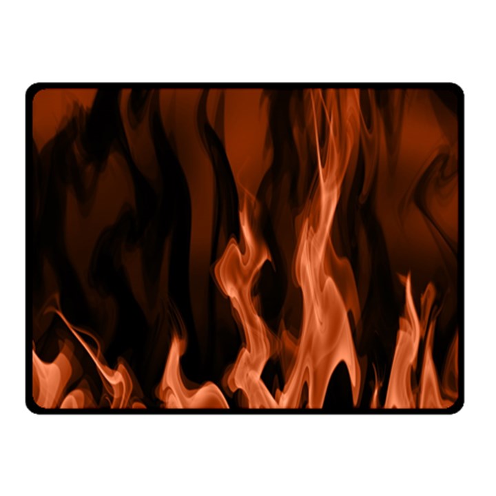 Smoke Flame Abstract Orange Red Double Sided Fleece Blanket (Small) 