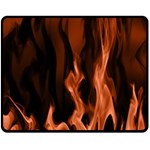 Smoke Flame Abstract Orange Red Double Sided Fleece Blanket (Medium)  58.8 x47.4  Blanket Front