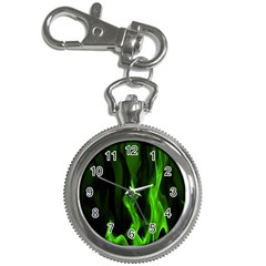 Smoke Flame Abstract Green Key Chain Watches by Pakrebo