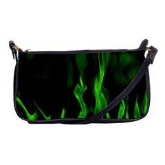 Smoke Flame Abstract Green Shoulder Clutch Bag by Pakrebo