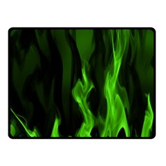 Smoke Flame Abstract Green Fleece Blanket (small) by Pakrebo