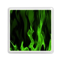 Smoke Flame Abstract Green Memory Card Reader (square)