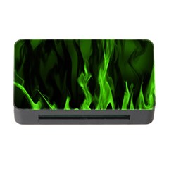 Smoke Flame Abstract Green Memory Card Reader With Cf by Pakrebo