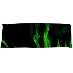 Smoke Flame Abstract Green Body Pillow Case (dakimakura) by Pakrebo