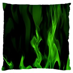 Smoke Flame Abstract Green Standard Flano Cushion Case (one Side) by Pakrebo