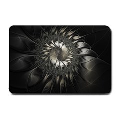 Fractal Abstract Pattern Silver Small Doormat  by Pakrebo